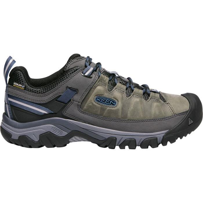 KEEN Targhee III Waterproof Leather Hiking Shoe Men 00689 Steel Grey/Captains Blue