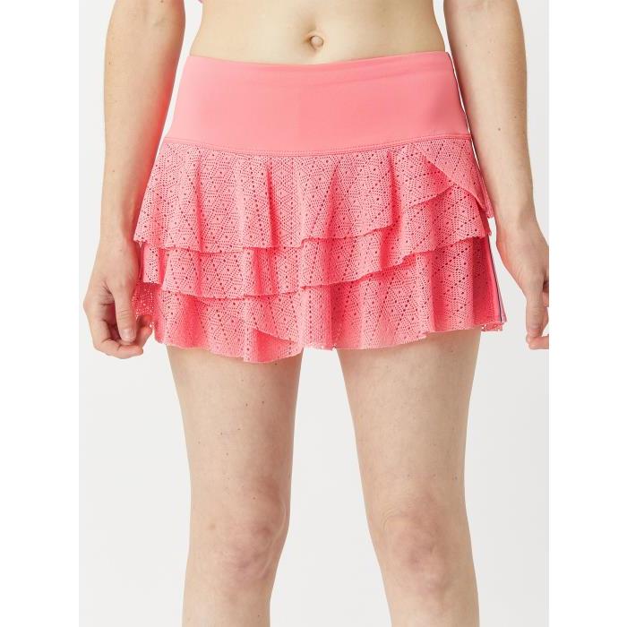 Lucky in Love Womens Patch Stripe Rally Skirt 01746 Pink