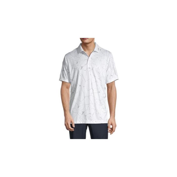 J.Lindeberg ​Tour Tech American Fit Abstract Print Polo 00056 SLIT_WHITE
