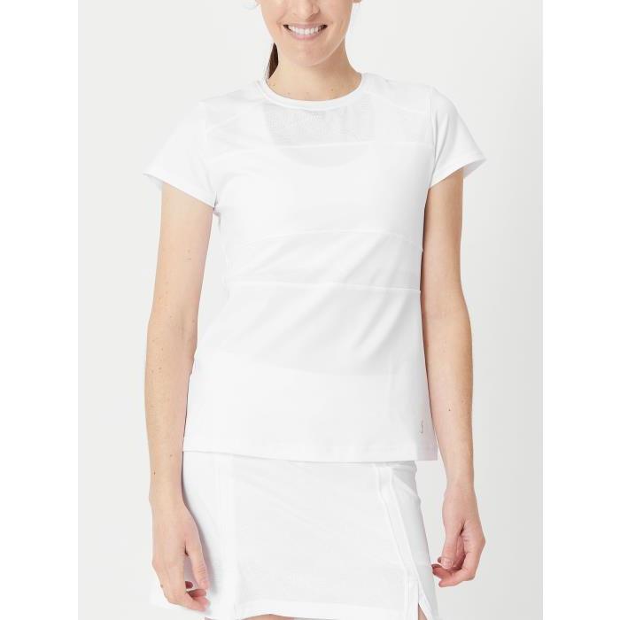 Sofibella Womens White Racquet Short Sleeve Top 01186
