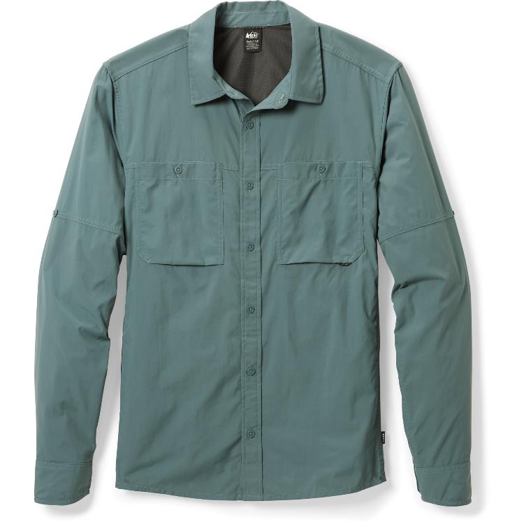 REI Co-op Co op Sahara Solid Long Sleeve Shirt Mens Tall Sizes 00959 GRANITE PEAK BLUE