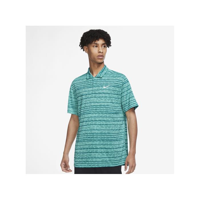 Nike TW Stripe Golf Polo 01524 Washed TEAL/BL/WH