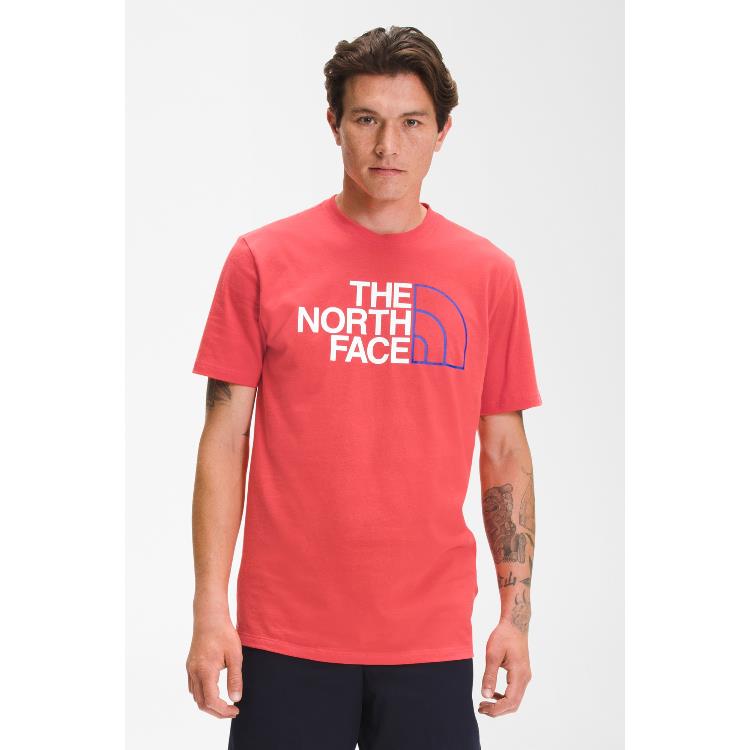 The North Face Half Dome T Shirt Mens 01204 MINERAL GOLD/TNF BL