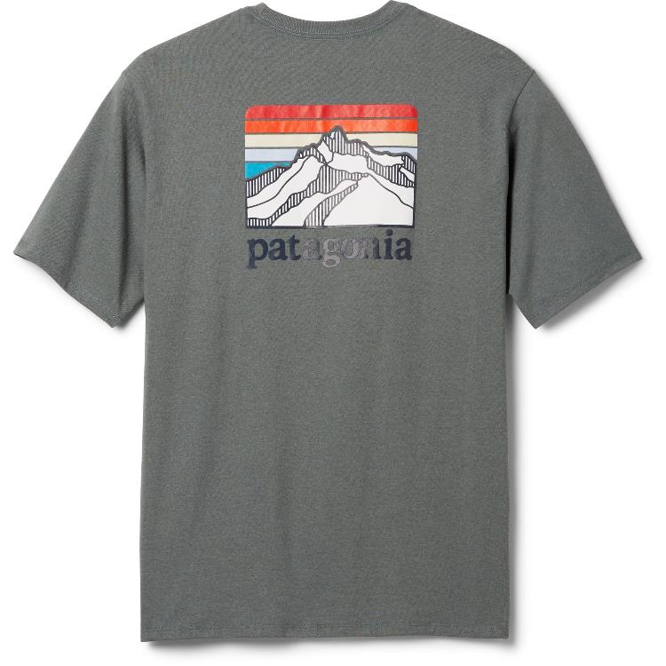 Patagonia Line Logo Ridge Pocket Responsibili Tee T Shirt Mens 01135 SUMAC RED
