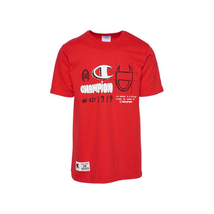 Champion Doodle Layout T Shirt 02185 Red/Red