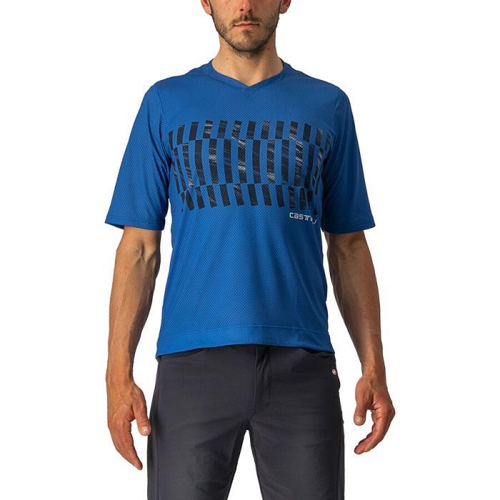 Castelli Trail Tech T Shirt Men 01788 Cobalt Blue/Savile Blue/Silver GR
