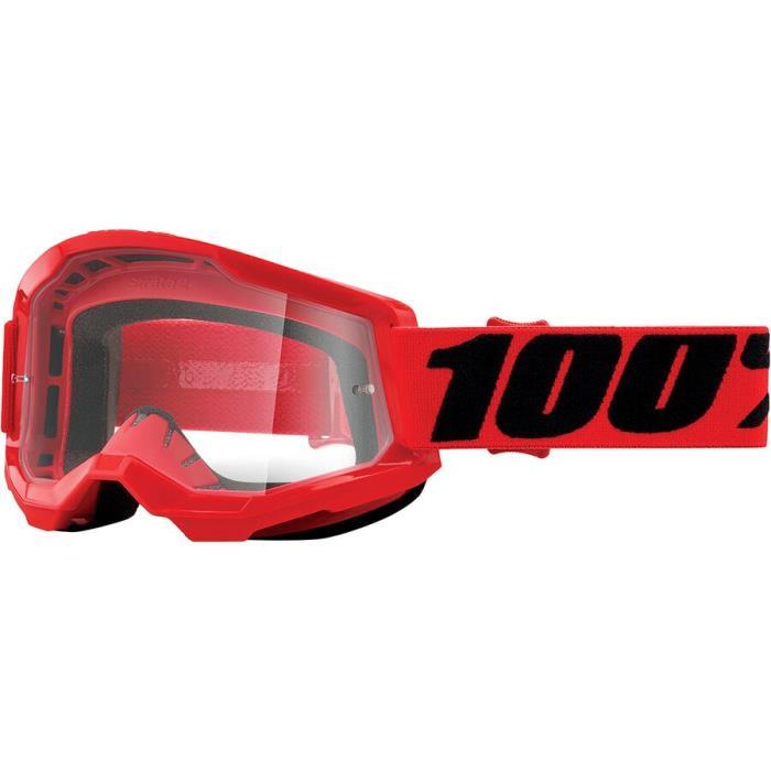 100% Strata 2 Clear Lens Goggles Bike 04181 Red/Clear