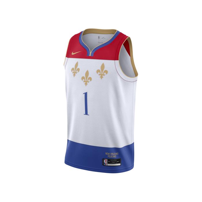 Nike Pelicans NBA City Edition Swingman Jersey 01384 WH/RED/BLUE