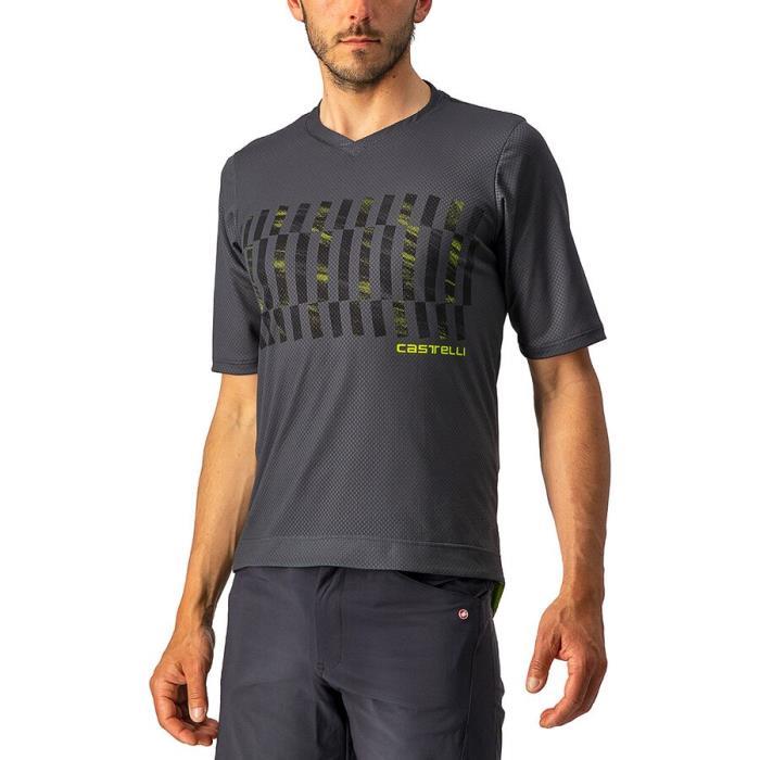 Castelli Trail Tech T Shirt Men 01787 Dark GR/BL/ELECTRIC Lime