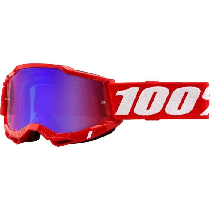 100% Accuri 2 Mirrored Lens Goggles Bike 03805 Red/Mirror Red/Blue