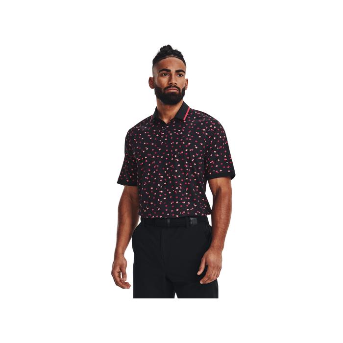 Under Armour Iso Chill Floral Golf Polo 01721 BL/ELECTRIC Tangerine