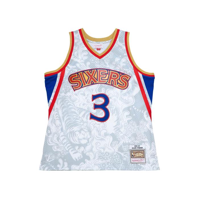 Mitchell &amp; Ness 76ers CNY Jersey 01389 WH/GOLD