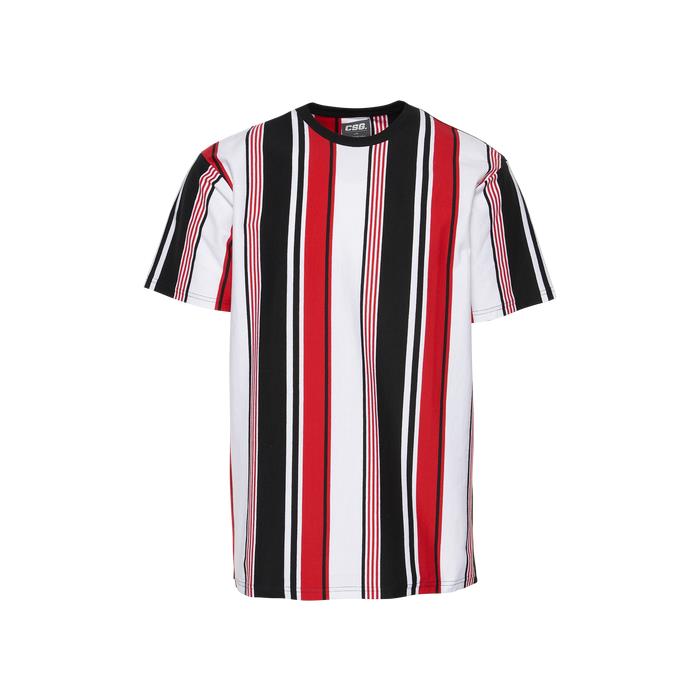 CSG Tower Stripe T Shirt 02216 BL/WH/RED