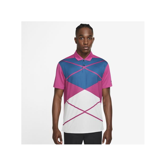 Nike Vapor Argyle Print Golf Polo 01575 Active Pink