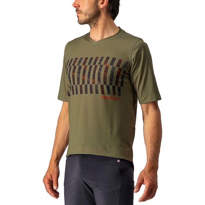 Castelli Trail Tech T Shirt Men 01790 Olive GRN/DARK GR/ORANGE Rust