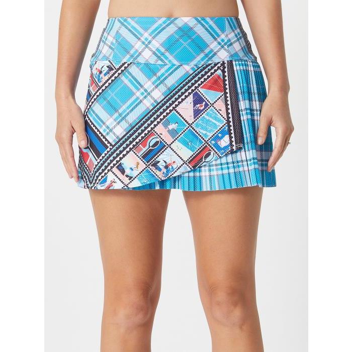Lucky in Love Womens Plaid Long Post It Pleat Skirt 01743 Print