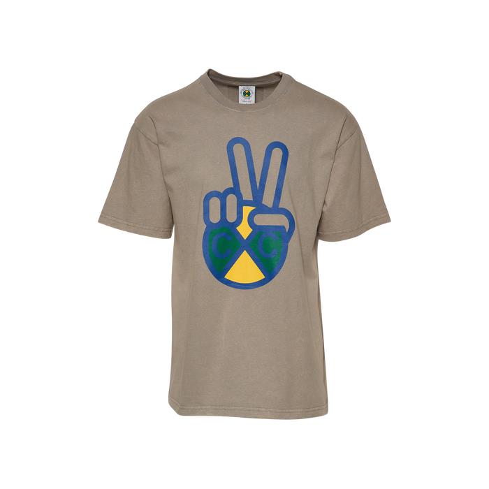 Cross Colours Peace Hand Logo T Shirt 02203 Grey