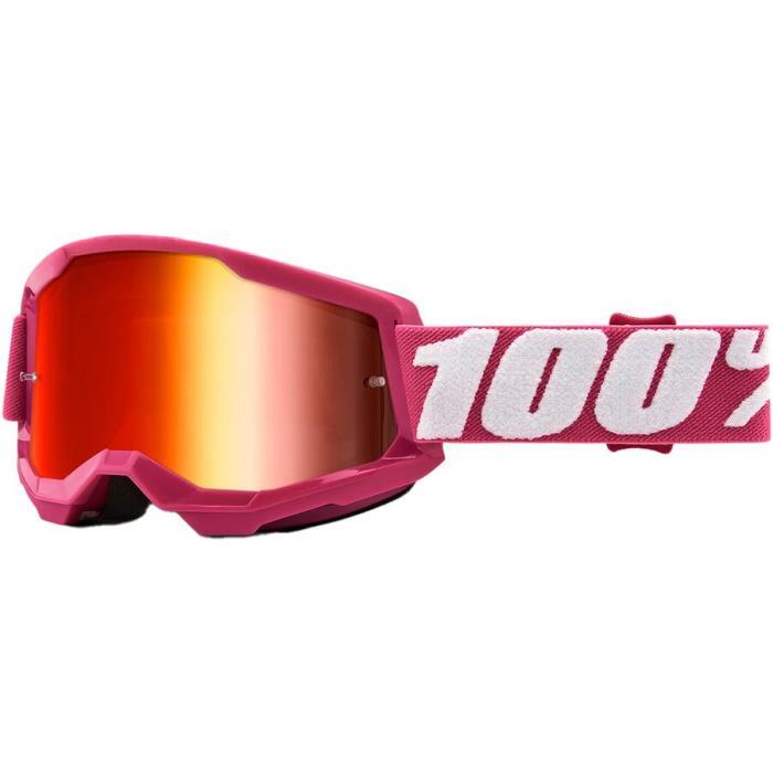 100% Strata 2 Mirrored Lens Goggles Bike 03901 Fletcher/Mirror Red Lens2