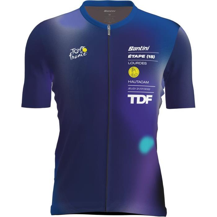 Santini Tour de France Official Lourdes Cycling Jersey Men 01842 Print