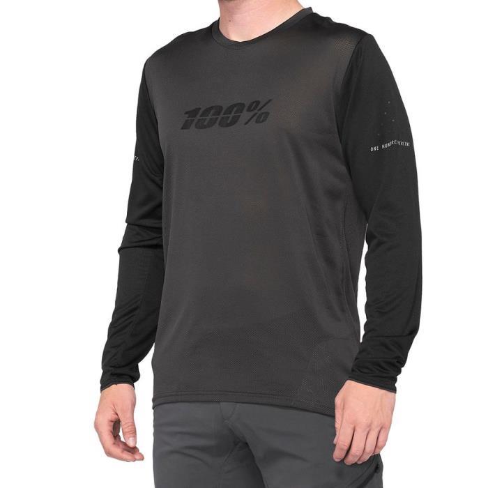 100% Ridecamp Long Sleeve Jersey Men 01608 BL/CHARCOAL