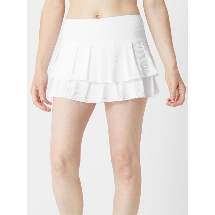 Lucky in Love Womens Core Pleat Tier Skirt White 01665