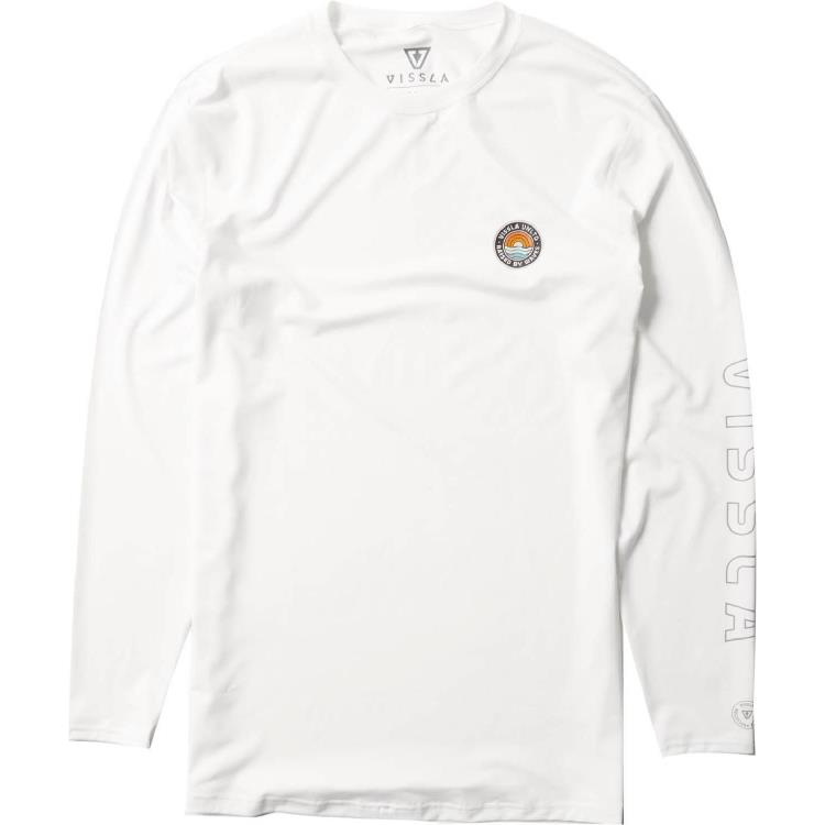 VISSLA Easy Seas Eco Long Sleeve Graphic T Shirt Mens 00975 WH