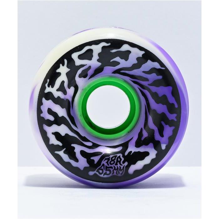 Slime Balls Santa Cruz OG 65mm 78a Swirly Purple &amp; White Cruiser Wheels 00023
