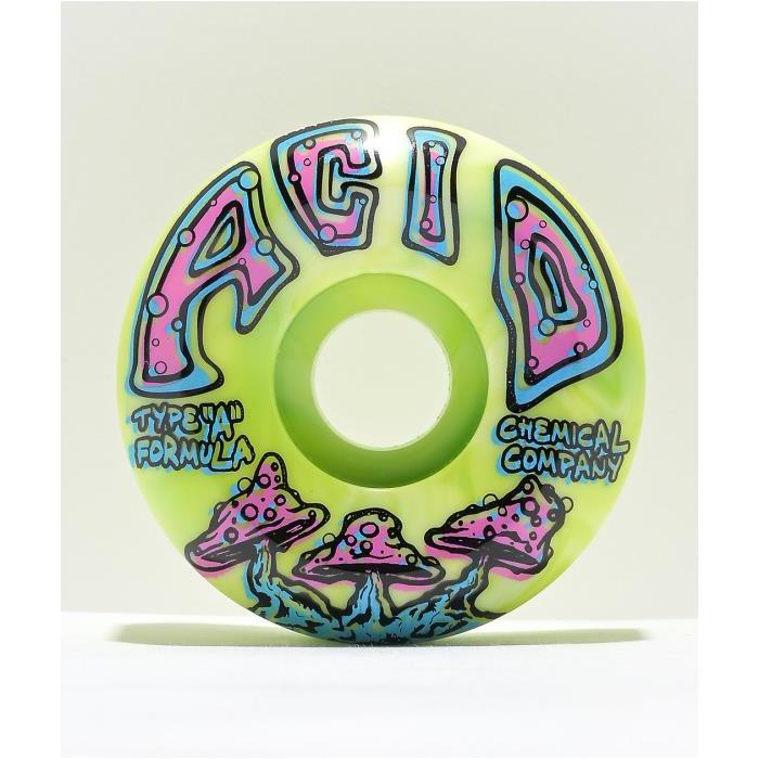 Acid Chemical Co. Mushroom 54mm 99a Green &amp; Pink Skateboard Wheels 00021 BLUE