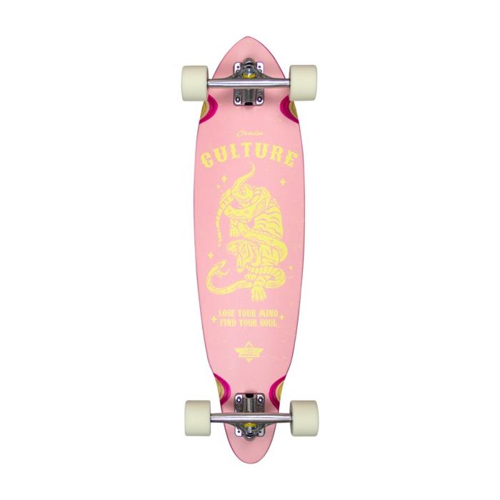Dusters California Skateboards Culture Pink / Yellow Longboard Complete Skateboard 8.5 x 33 00079
