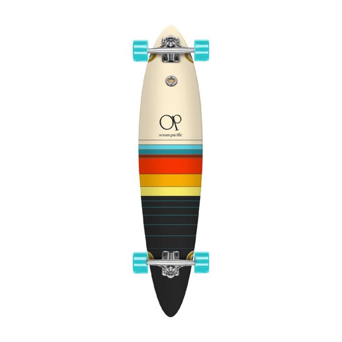 Ocean Pacific Swell Pintail Off White/ Black Longboard Complete Skateboard 8.75 x 40 00100