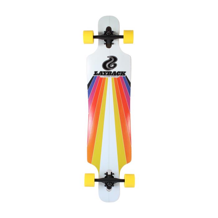 Layback Longboards Sunstripe Drop Through White Longboard Complete Skateboard 9.75 x 40 00017