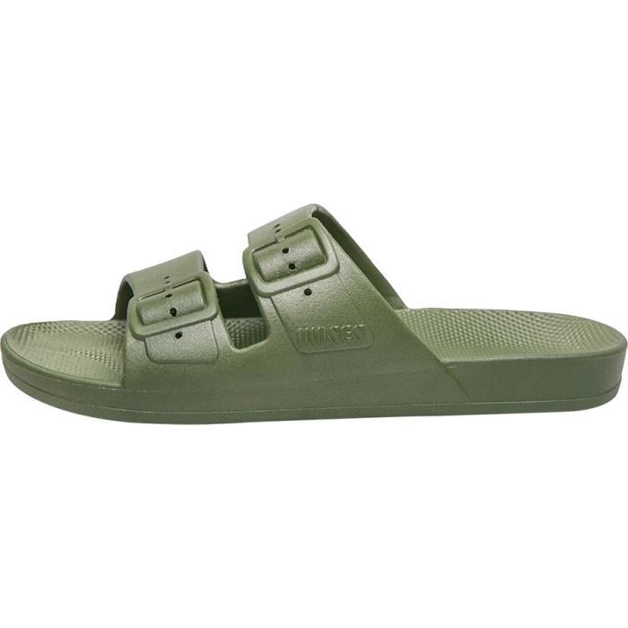 Freedom Moses Two Band Solid Slide Sandal Footwear 04708 Cactus