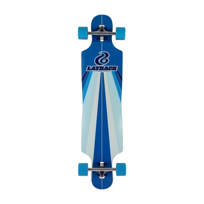 Layback Longboards Sunstripe Drop Through Blue Longboard Complete Skateboard 9.75 x 40 00028