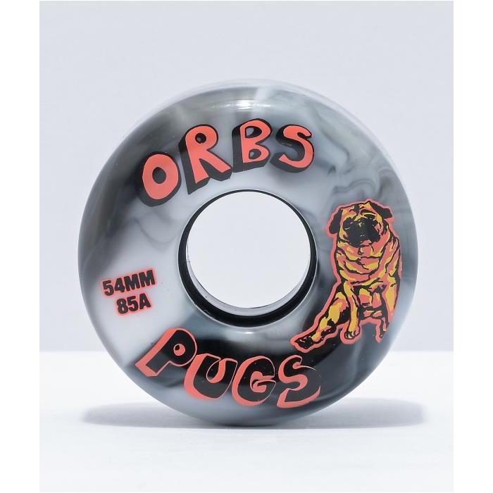 Orbs Wheels Pugs 54mm 85a Black &amp; White Skateboard 00046 ASSORTED