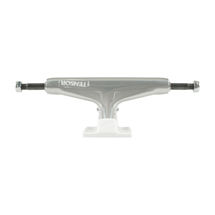Tensor Trucks Aluminum Stencil Mirror Raw / White Skateboard 5.25 HGR 8.0 Axle (Set of 2) 00487