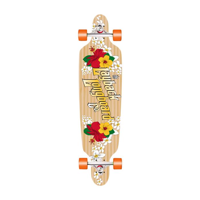 Layback Longboards Bamboo Wahini Drop Through Longboard Complete Skateboard 9.5 x 41 00022