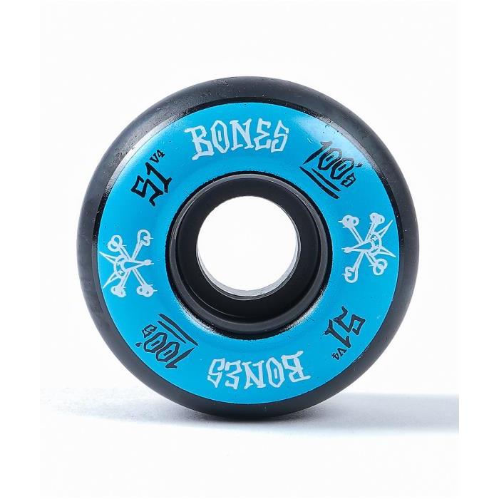 Bones 100 Ringers 51mm Blue &amp; Black Skateboard Wheels 00037