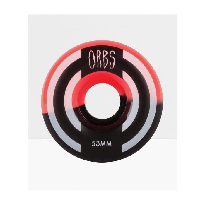 Orbs Wheels Apparitions Splits 53mm 99a Neon Coral &amp; Black Skateboard 00038