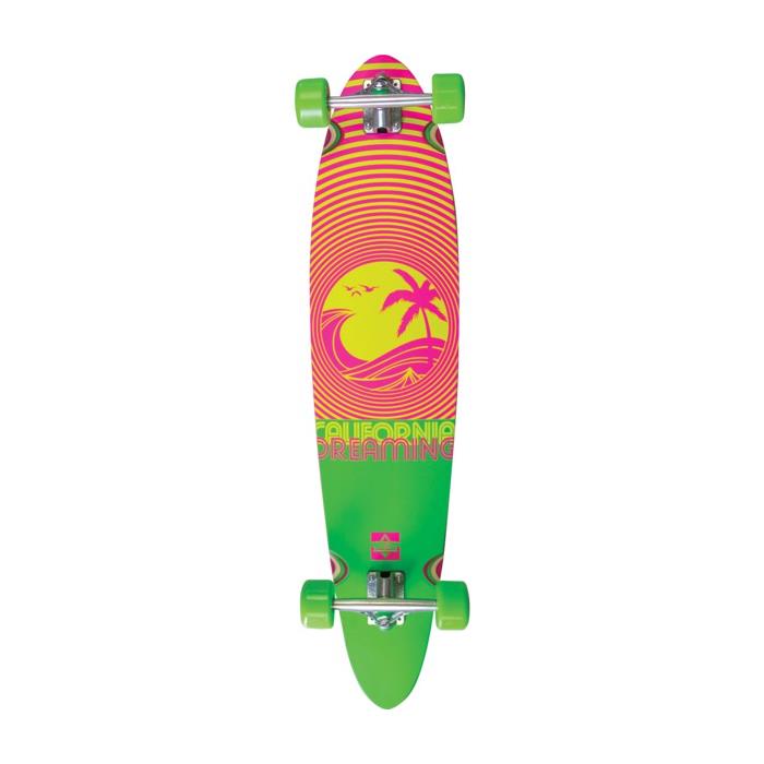 Dusters California Skateboards Dreaming Neon Green Longboard Complete Skateboard 9 x 40 00076