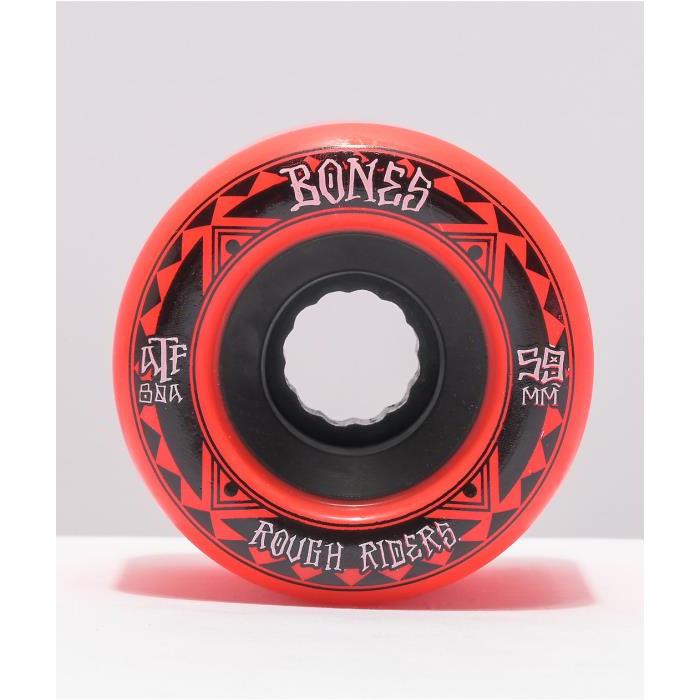 Bones Roughriders ATF 59mm 80a Red Cruiser Wheels 00022