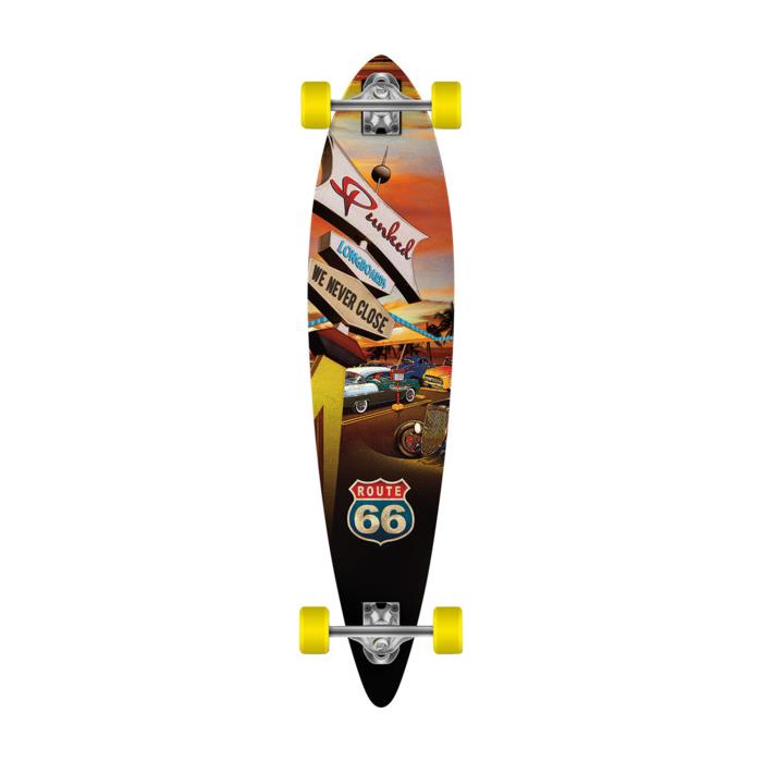 Punked Skateboards Pintail Route 66 Diner Longboard Complete Skateboard 9 x 40 00036