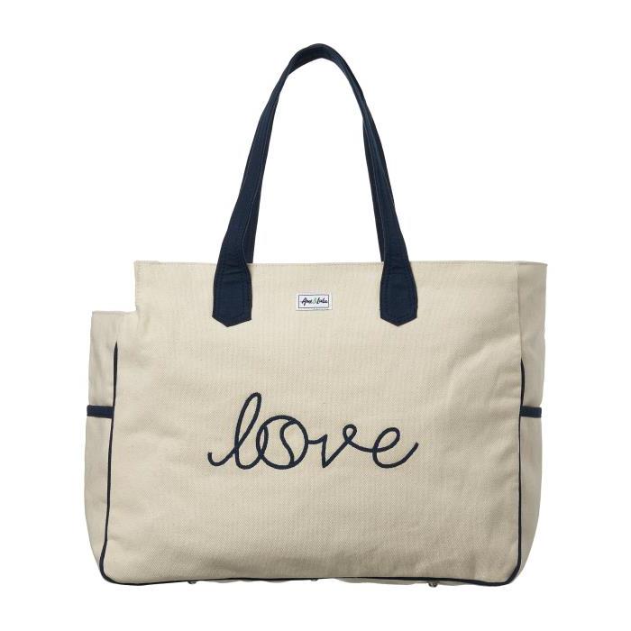 Ame &amp; Lulu Love All Court Tennis Tote Bag Stitched 02355