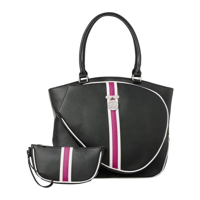 Court Couture Cassanova Striped Bag Black 02368