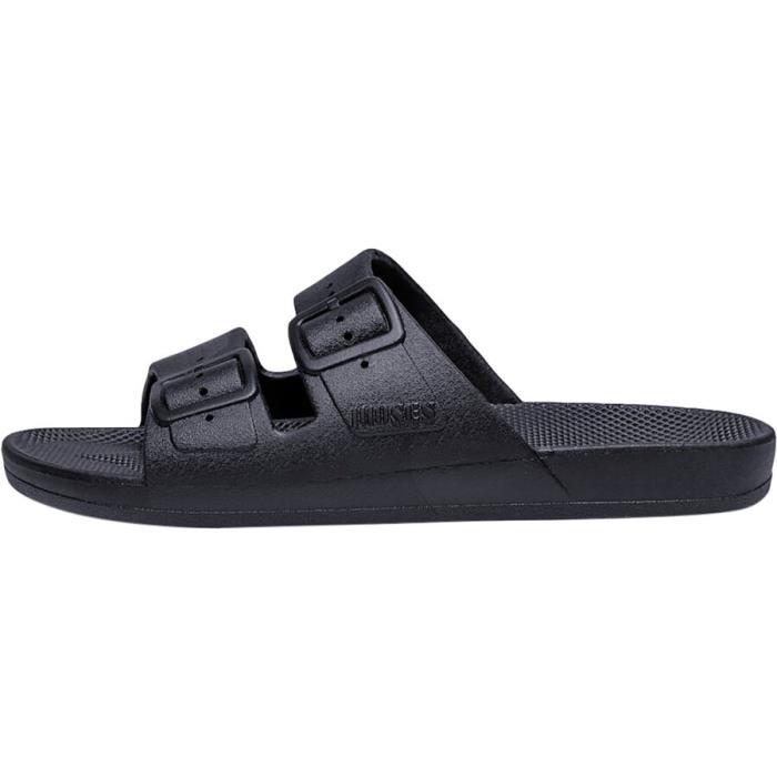 Freedom Moses Two Band Solid Slide Sandal Footwear 04713 BL