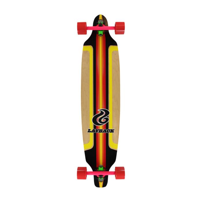 Layback Longboards Finish Line Red Longboard Complete Skateboard 9.12 x 39 00031