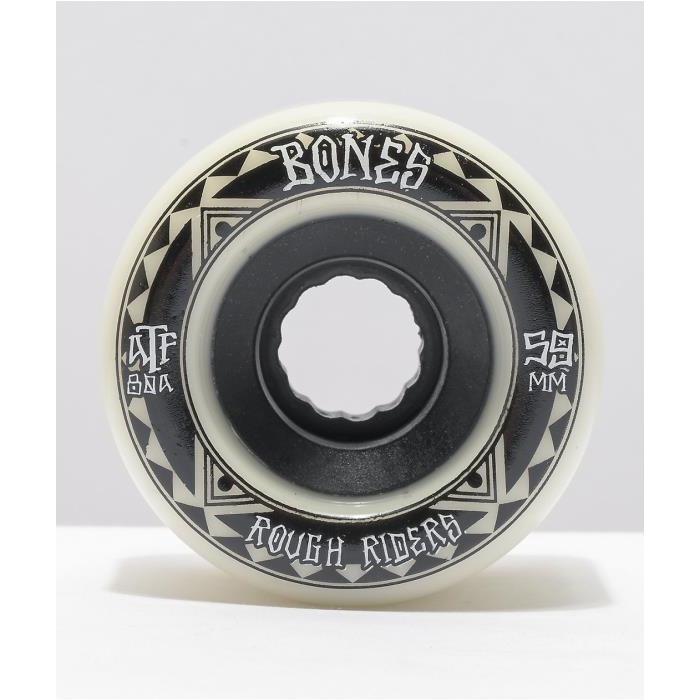 Bones Roughriders ATF 59mm 80a White Cruiser Wheels 00020 ASSORTED
