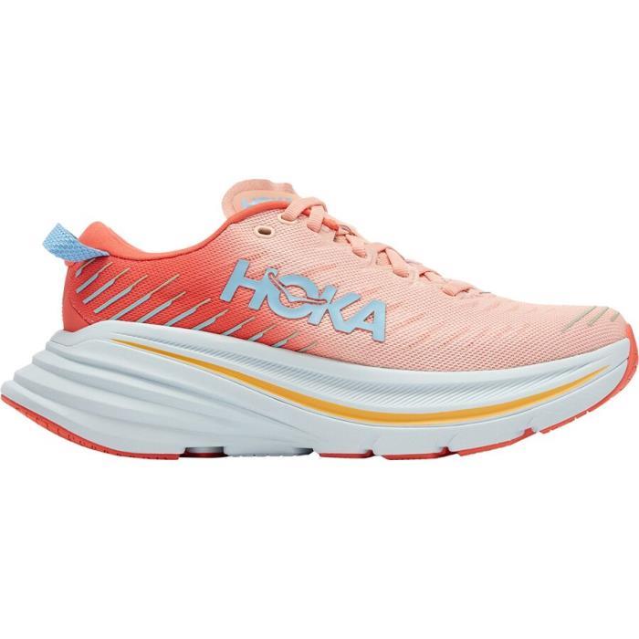 HOKA Bondi X Running Shoe Women 05066 Camellia/Peach Parfait
