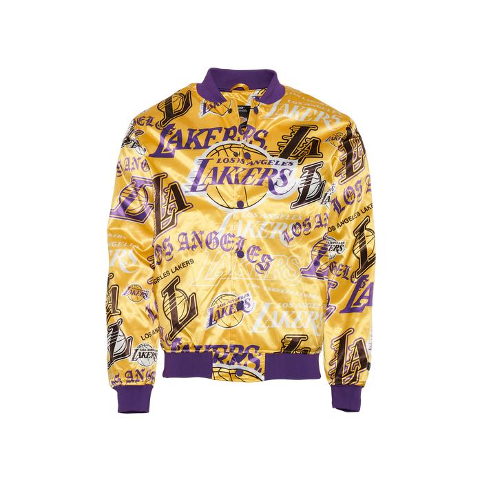 Pro Standard Lakers Satin All Over Print Jacket 02907 YEL/PURPLE