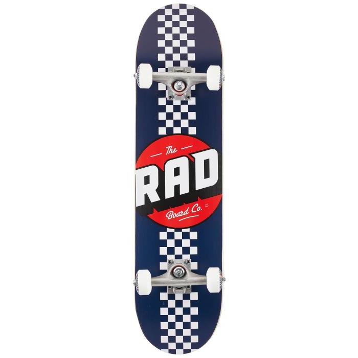 The Rad Board Co. Checker Stripe Navy/White Complete 00232