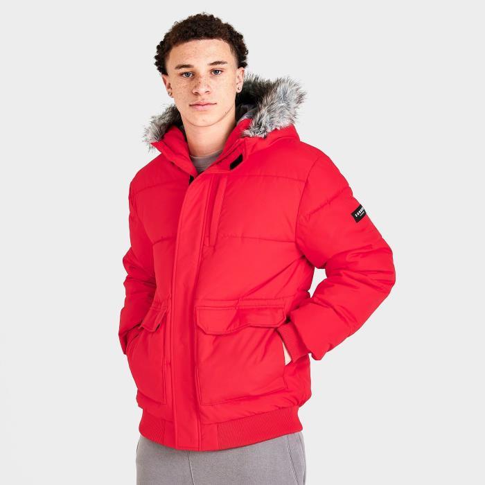Supply and Demand Mens Sonneti Labeth Hooded Parka 00060 Red